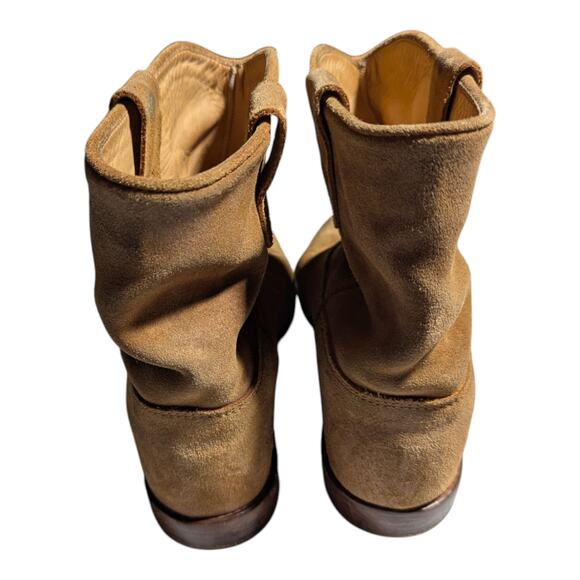Isabel Marant Crisi Camel Tan Suede Hidden Wedge Western Ankle Boots 40 9.5 - Picture 2 of 6